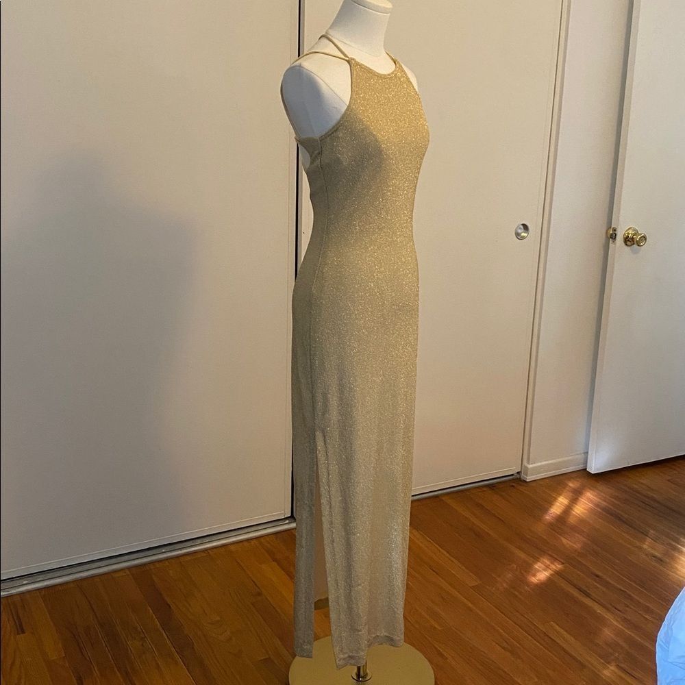 Vintage 80's / 90's Roberta Gold Maxi Dress Size Small - Picture 5 of 16